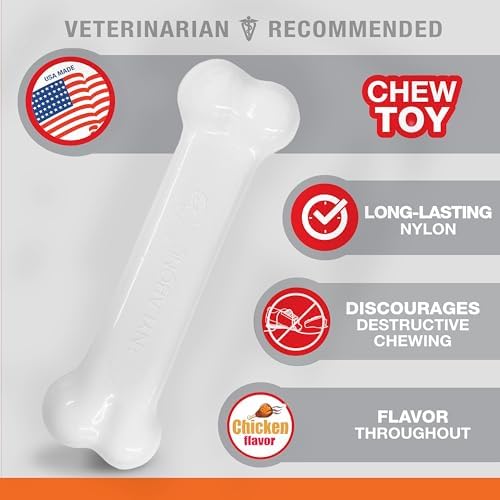 Nylabone Power Chew Original Bone Dog Chew Toy, Chicken Flavor - Image 3