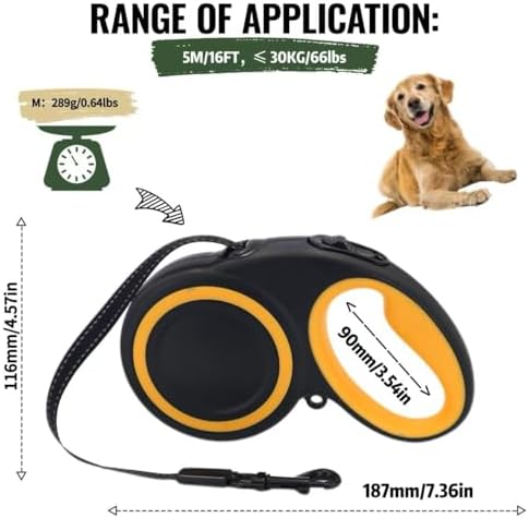 10-16FT, Highly Reflective Retractable Dog Leash - Image 2