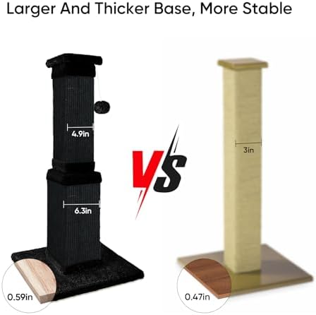 Cat Scratching Post for Indoor Cats, 32Inch Sisal Cat Scratcher - Image 5