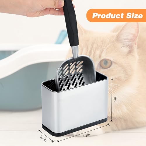 Universal Cat Litter Scoop Holder, Stainless Steel Scooper Caddy - Image 2