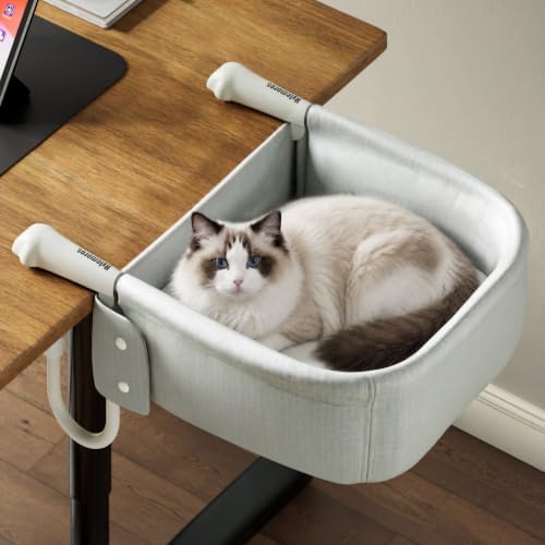 Extra-Sturdy Cat Desk Bed for Large Cats 50lbs Desk Cat Bed Attachment by Hylemoros