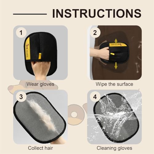 3-Pack Magic Brush Pet Hair Removal Gloves - Image 4