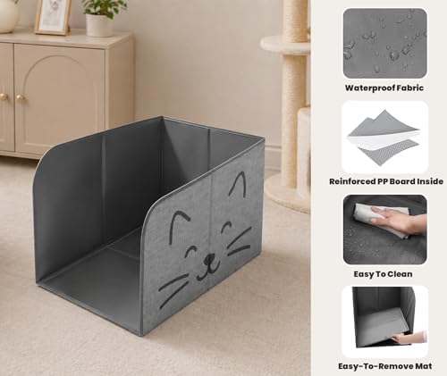 Anti-Leakage Cat Litter Box Enclosure Splash Guard, High Side Cat Box Enclosure - Image 5