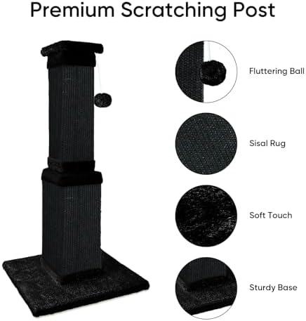 Cat Scratching Post for Indoor Cats, 32Inch Sisal Cat Scratcher - Image 2