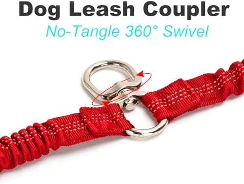 20" Double Dog Leash Coupler Bungee Shock Absorbing 2 Large Dogs - Image 3