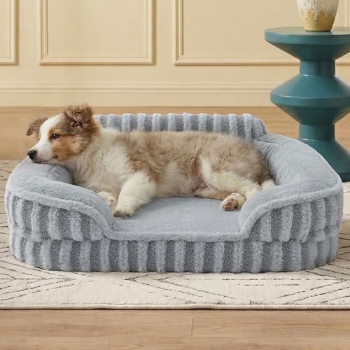 LE SURE Cute Cozy High Back Orthopedic Dog Beds Medium Size Dog by Lesure