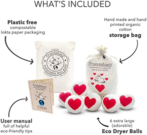 Friendsheep Wool Dryer Balls, Organic Reusable Fabric Softener Alternative - Image 4