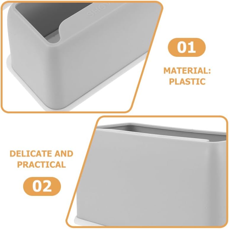 POPETPOP Cat Litter Scoop Holder 6.7"x3.1" Grey Plastic – Detachable Rack & - Image 3