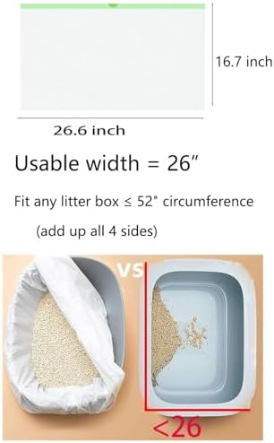40 Count Cat Drawstring Litter Box Liners 26.6x16.7 inches 2Mils Super Thick - Image 2
