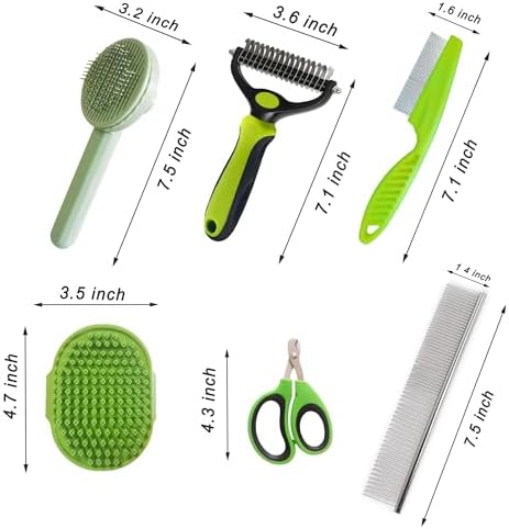 Cat Deshedding & Dematting Brush Kit, 6 Self-Cleaning Tools - Image 6