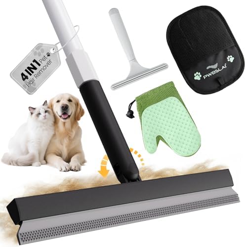 Carpet Rake for Pet Hair Removal Tool - 4 in 1 Pet Hair Remover Kit for Dog Cat by PWBSLAI
