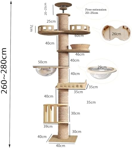 Yinanroa Mekidulu Floor to Ceiling Cat Tree - Image 4