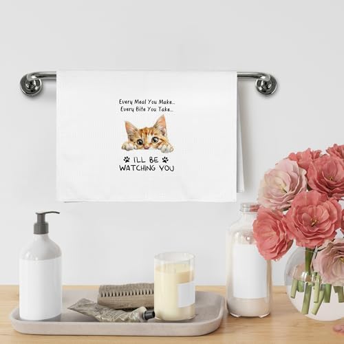 Funny Orange Tabby Cat Kitchen Towels Accessories Decor, Every Meal You Make - Image 3
