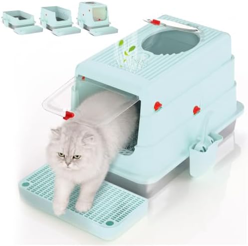 4-in-1 Stainless Steel Cat Litter Box by Labeta