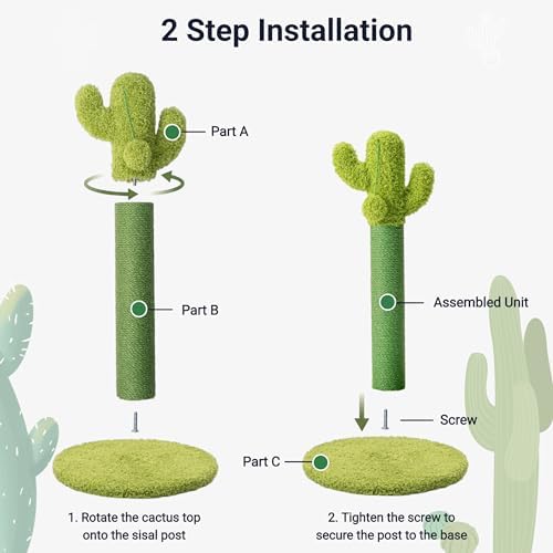 Happi N Pets Cactus Cat Tree, Cactus Cat Scratching Post - Image 6