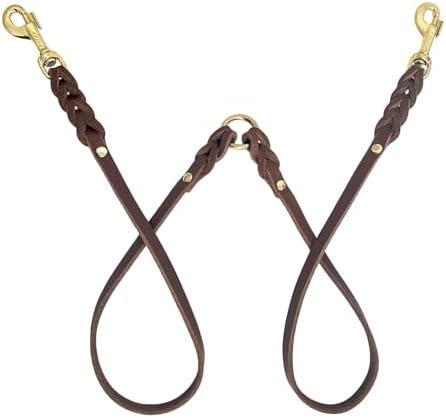 Guiding Star Leather Double Dog Leash by GuidingStar