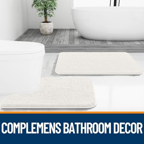 OLANLY Large Bathroom Rugs 47x32, Extra Soft Absorbent Chenille Bath Rugs - Image 7