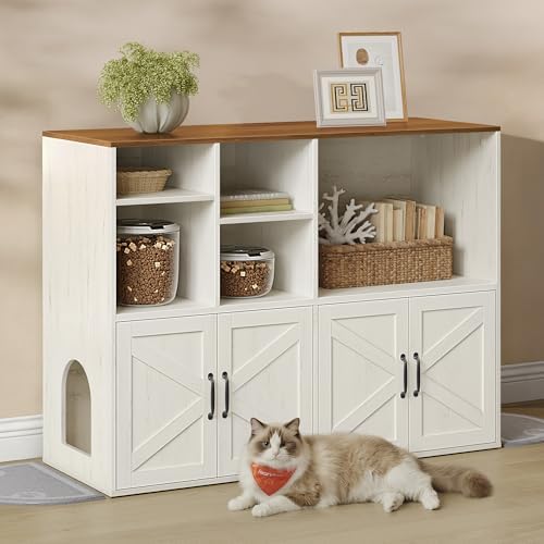 Feandrea Litter Box Enclosure for 2 Cats, by FeandreabySONGMICSHOME