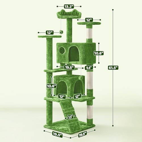 Yaheetech 62in Cat Tree Tower, Double Condo, Scratch Posts - Image 3