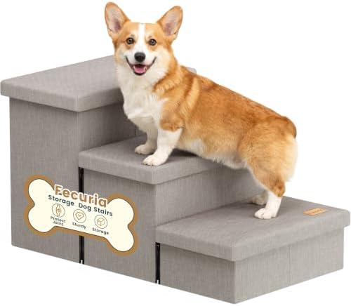3-Step Dog Stairs for Large Dogs by Fecuria
