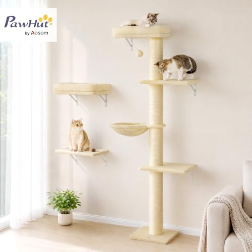 PawHut Cat Wall Shelves for Indoor Kittens Climbing Sleeping - Image 2