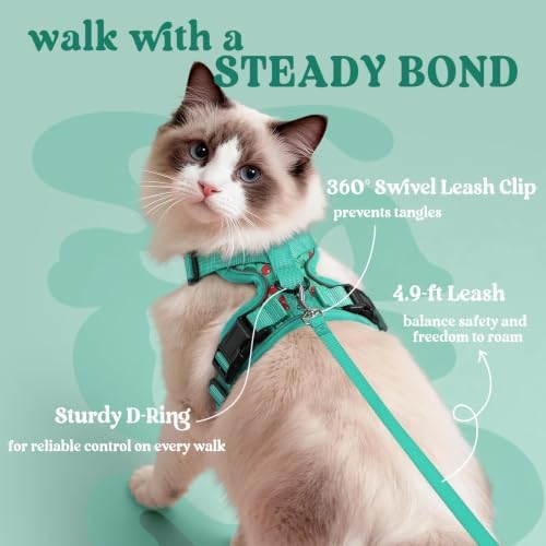 rabbitgoo Cat Harness and Leash Set, Escape Proof Vest, Cherry Grove - Image 5