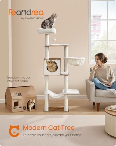 Feandrea Cat Tree, 65-Inch Tall Cat Tower - Image 2