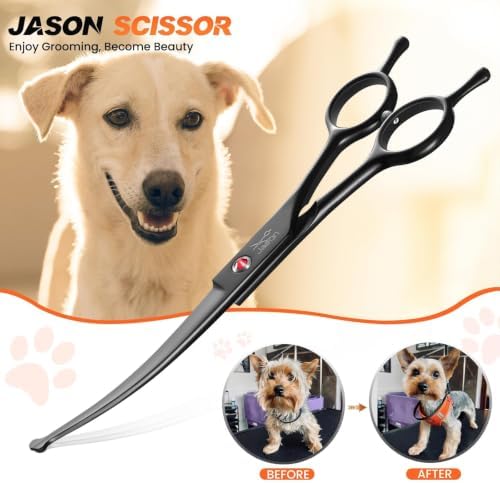 JASON Curved Dog Grooming Scissors - Image 2