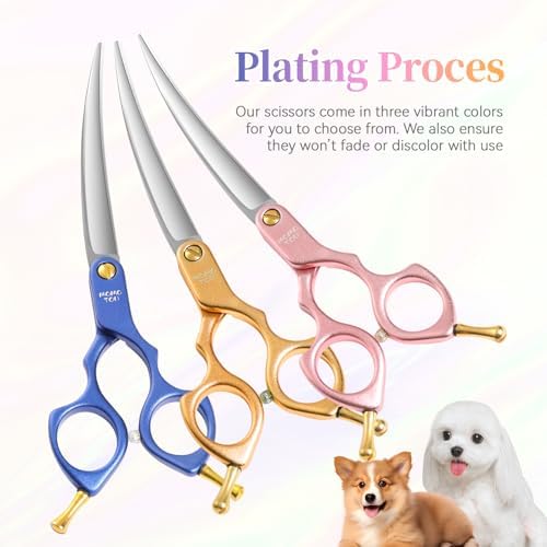 6.5'' Small Curved Dog Grooming Scissors Pink - Image 6