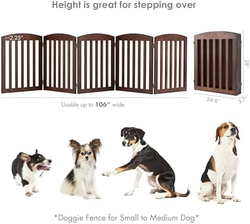 SPIRICH Wooden Freestanding Foldable Dog Gate - Image 5