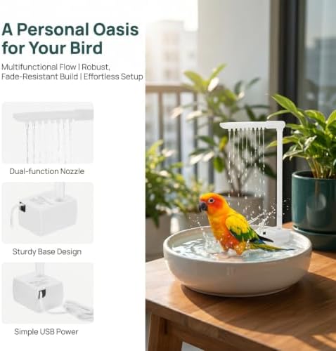 BESPORTBLE DIY Bird Bath Shower Attachment Multifunctional Water Fountain - Image 6