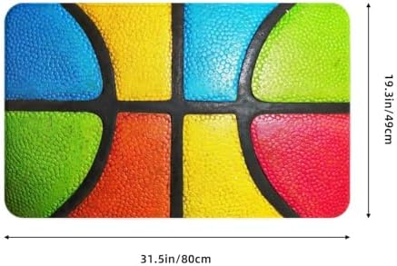 Colorful Basketball Texture Bath Mat Non-Slip Soft Microfiber Bathroom Rugs - Image 3