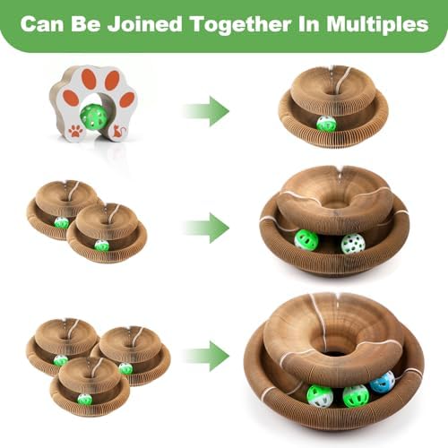 Goosheep 2 Pack Kitty Kurlz Interactive Cat Toy, Cardboard Scratching Post - Image 5