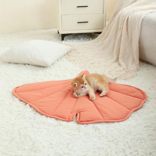 Letalong 31 X 25 Inch Leaf Shaped Cotton Cat Bed Pad, Warming Cat Mat, Pet - Image 7