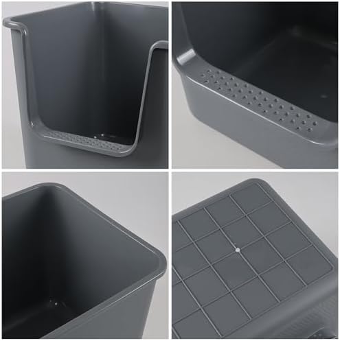 4 Pack Extra Large Plastic High Sides Cat Litter Pan, Open Top Cat Litter Box - Image 3