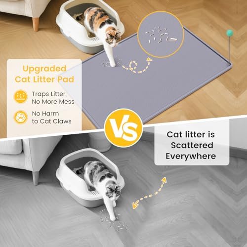 Silicone Cat Litter Mat with Toy, 38x25 Inch Large - Image 2