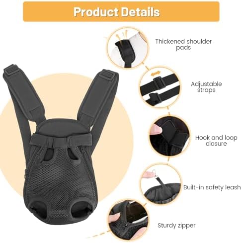 Inspack Dog Backpack Carrier/Cat Carrier, Adjustable Pet Front Carriers - Image 5