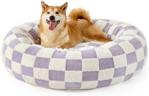 Lesure Shown on TV Jacquard Donut Dog Beds Large Sized Dog by Lesure