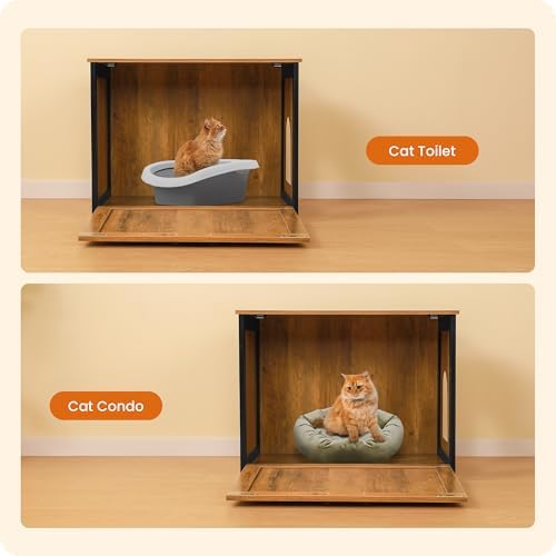Dwanton Cat Litter Box Enclosure, Hidden Litter Box Furniture, 27.6 Inches - Image 7