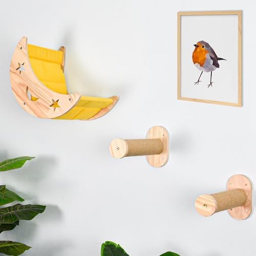 Wall Cat Bed Moon Hammock Wall Mounted Shelf - Image 4