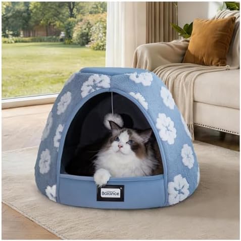 BALANCE Cat Beds for Indoor Cats, 2-in-1 Cat Bed Cave by BalancePet