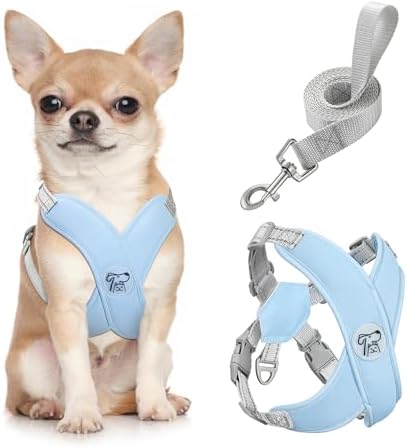 Pawaboo Small Dog Harness and Leash Set, Puppy Harness X-Frame Adjustable by Pawaboo