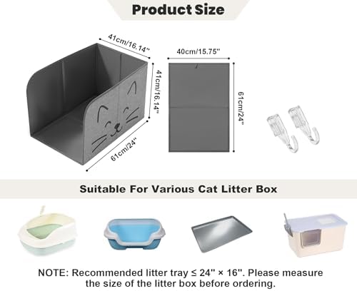 Anti-Leakage Cat Litter Box Enclosure Splash Guard, High Side Cat Box Enclosure - Image 4