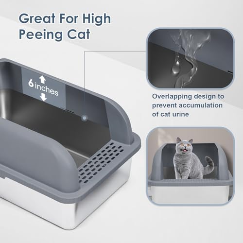 Suzzipaws XL Enclosed Stainless Steel Cat Litter Box - Image 2