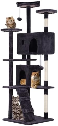 FDW | 70" Cat Tree Tower | Ashy | Multi-Level Indoor Activity Center by FDW