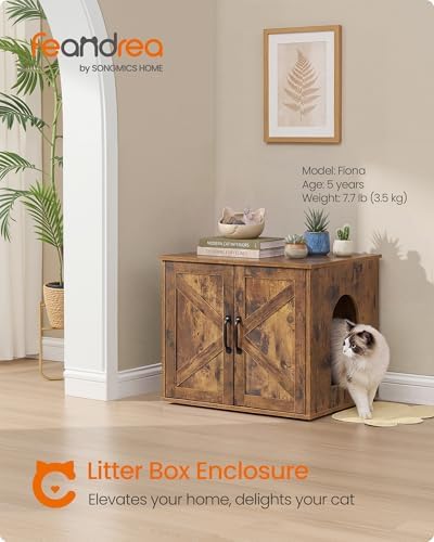 Feandrea Cat Litter Box Enclosure, Indoor Pet House End Table - Image 2