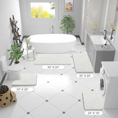 OLANLY Large Bathroom Rugs 47x32, Extra Soft Absorbent Chenille Bath Rugs - Image 2