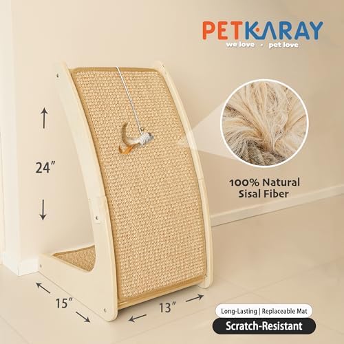 PETKARAY Cat Scratcher, Sisal Cat Scratch Pad, Curved Scratching Board - Image 2