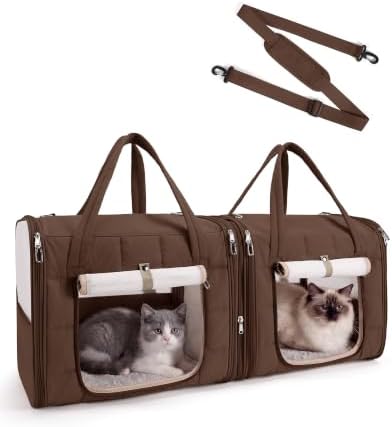 BAGSMART Double Cat Carrier for 2 Cats, Large Soft Pet Carriers for Travel by BAGSMART