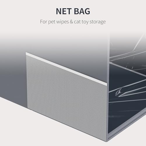 Aokeyee Gray Waterproof High Side Cat Litter Box Enclosure Splash Guard - Image 6